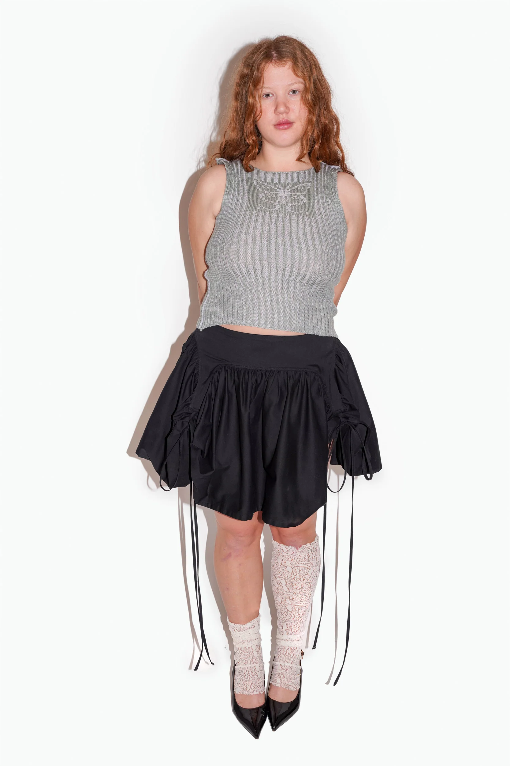 BUTTERFLY SKIRT IN CHARCOAL - Image 4