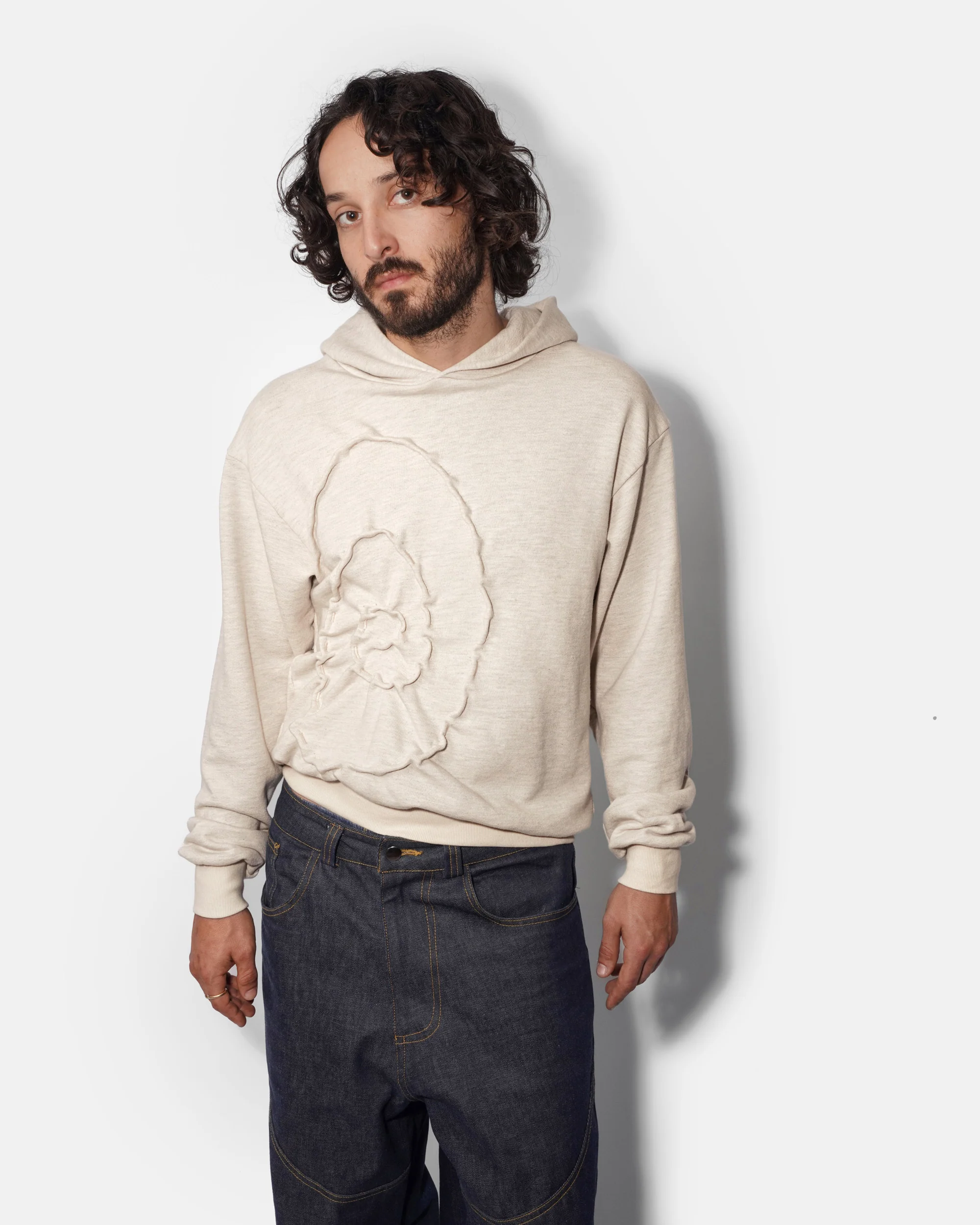 RIPPLE HOODIE IN OAT - Image 3