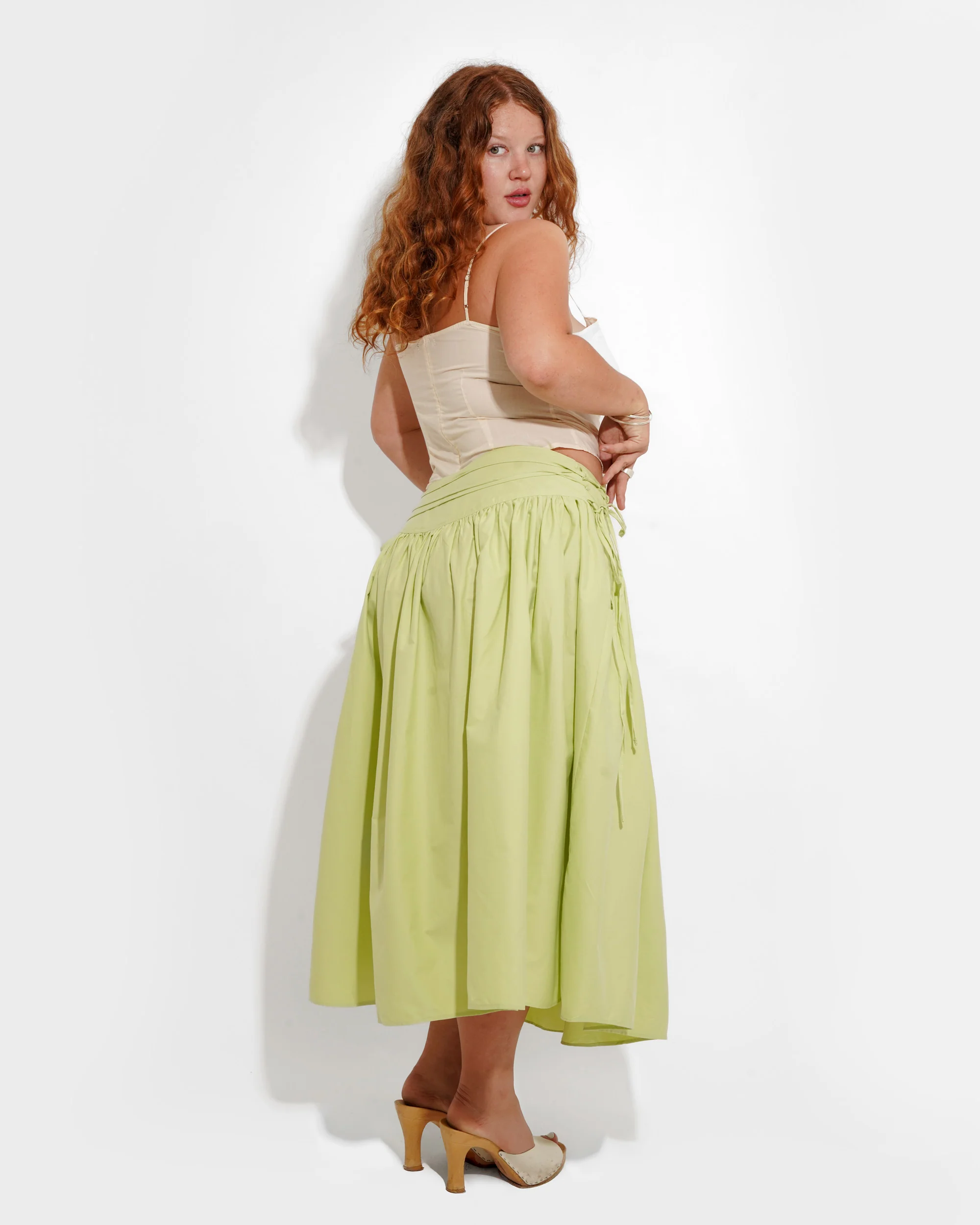 TWISTING VINES SKIRT IN HONEYDEW - Image 6